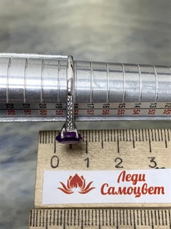 *Кольцо р.18,5 Аметист арт. AS-R06989-X-W-AM-X-W-854 вес 2,7 г - фото 271045