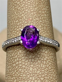 *Кольцо р.18,5 Аметист арт. AS-R06989-X-W-AM-X-W-854 вес 2,7 г - фото 271049