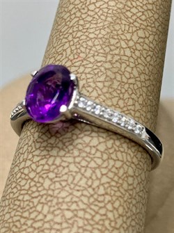*Кольцо р.18,5 Аметист арт. AS-R06989-X-W-AM-X-W-854 вес 2,7 г - фото 271050