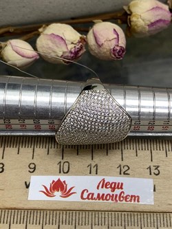 *Кольцо р.21,5 Белый Фианит Микро Вставки арт. MP-R00979-X-W-X-X-W-290 вес 6,5 г - фото 271063