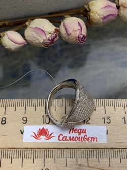 *Кольцо р.21,5 Белый Фианит Микро Вставки арт. MP-R00979-X-W-X-X-W-290 вес 6,5 г - фото 271064