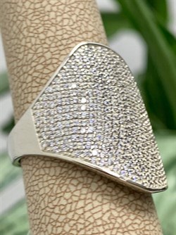 *Кольцо р.21,5 Белый Фианит Микро Вставки арт. MP-R00979-X-W-X-X-W-290 вес 6,5 г - фото 271067