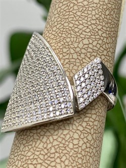 *Кольцо р.21,5 Белый Фианит Микро Вставки арт. MP-R00979-X-W-X-X-W-290 вес 6,5 г - фото 271068