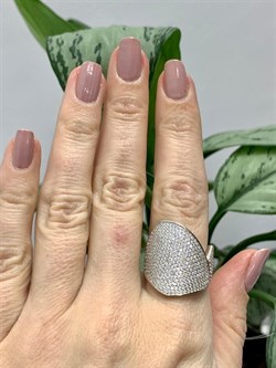 *Кольцо р.21,5 Белый Фианит Микро Вставки арт. MP-R00979-X-W-X-X-W-290 вес 6,5 г - фото 271069