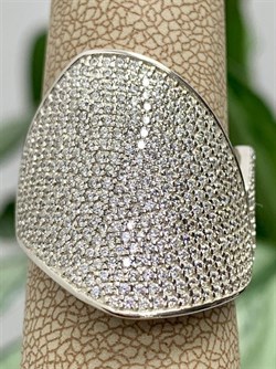 *Кольцо р.21,5 Белый Фианит Микро Вставки арт. MP-R00979-X-W-X-X-W-290 вес 6,5 г - фото 271070