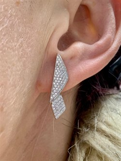 *Серьги Белый Фианит Микро Вставки арт. MP-E00979-X-W-X-X-W-988 вес 3,5 г - фото 271072 *Серьги Белый Фианит Микро Вставки арт. MP-E00979-X-W-X-X-W-988 вес 3,5 г - фото 271072