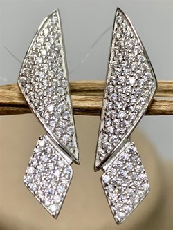 *Серьги Белый Фианит Микро Вставки арт. MP-E00979-X-W-X-X-W-988 вес 3,5 г - фото 271077 *Серьги Белый Фианит Микро Вставки арт. MP-E00979-X-W-X-X-W-988 вес 3,5 г - фото 271077