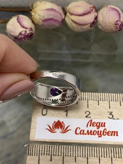 *Кольцо р.19 Микс Аметист синт Эмаль арт. CZ-R896-3-X-W-DA-BR-M2-885 вес 5,1 г - фото 271110