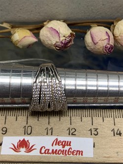 *Кольцо р.18 Белый  Фианит Микро Вставки арт. CZ-R02029-X-W-X-X-W-032 вес 6,2 г - фото 271230
