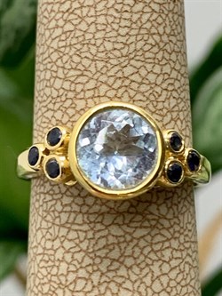 *Кольцо р.16 Голубой Топаз Сапфир арт. RB-R00387-X-G-BU-X-BL-877 вес 2,9 г - фото 271293