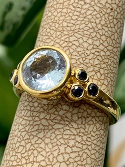 *Кольцо р.16 Голубой Топаз Сапфир арт. RB-R00387-X-G-BU-X-BL-877 вес 2,9 г - фото 271295