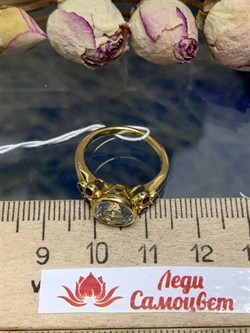 *Кольцо р.16 Голубой Топаз Сапфир арт. RB-R00387-X-G-BU-X-BL-877 вес 2,9 г - фото 271300