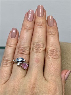 *Кольцо р.16 Фианит Микс арт. AS-R01063-X-W-Pin-X-W-564 вес 3,5 г - фото 271327