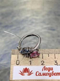 *Кольцо р.16 Фианит Микс арт. AS-R01063-X-W-Pin-X-W-564 вес 3,5 г - фото 271331