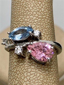 *Кольцо р.16 Фианит Микс арт. AS-R01063-X-W-Pin-X-W-564 вес 3,5 г - фото 271333