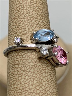 *Кольцо р.16 Фианит Микс арт. AS-R01063-X-W-Pin-X-W-564 вес 3,5 г - фото 271337