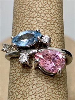 *Кольцо р.17,5 Фианит Микс арт. AS-R01063-X-W-Pin-X-W-443 вес 3,6 г - фото 271347