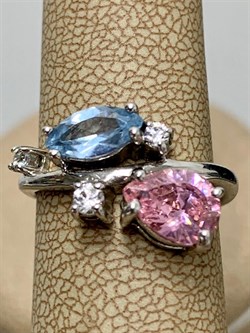 *Кольцо р.17,5 Фианит Микс арт. AS-R01063-X-W-Pin-X-W-443 вес 3,6 г - фото 271348