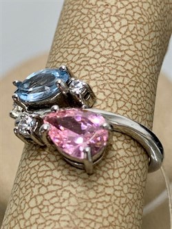 *Кольцо р.17,5 Фианит Микс арт. AS-R01063-X-W-Pin-X-W-443 вес 3,6 г - фото 271349