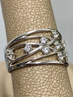 *Кольцо р.18 Белый Фианит арт. MP-R08257-X-W-X-X-W-737 вес 3,5 г - фото 271392