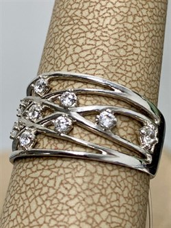 *Кольцо р.18 Белый Фианит арт. MP-R08257-X-W-X-X-W-737 вес 3,5 г - фото 271393