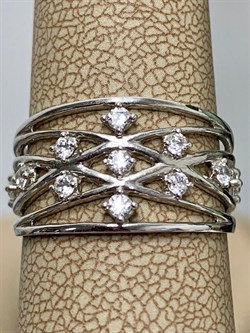 *Кольцо р.18 Белый Фианит арт. MP-R08257-X-W-X-X-W-737 вес 3,5 г - фото 271394