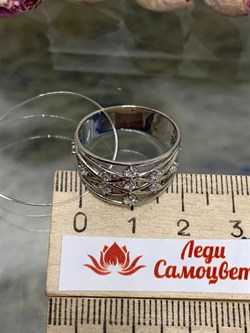 *Кольцо р.18 Белый Фианит арт. MP-R08257-X-W-X-X-W-737 вес 3,5 г - фото 271399