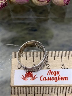 *Кольцо р.18 Белый Фианит арт. MP-R08257-X-W-X-X-W-737 вес 3,5 г - фото 271400