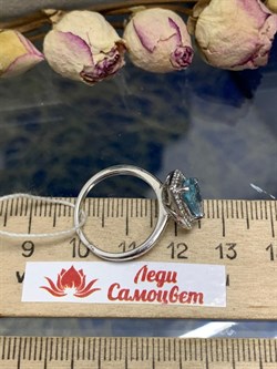 *Кольцо р.16,5 Голубой Топаз арт. AS-R11077-X-W-BU-X-W вес 3,3 г - фото 271407