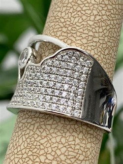 *Кольцо р.17,5 Белый Фианит Микро Вставки арт. MP-R01332-X-W-W-X-W-229 вес 6,8 г - фото 271412