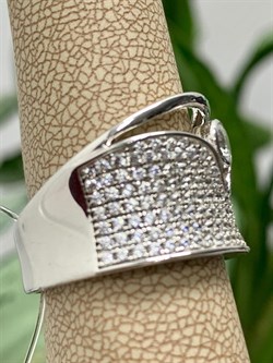 *Кольцо р.17,5 Белый Фианит Микро Вставки арт. MP-R01332-X-W-W-X-W-229 вес 6,8 г - фото 271413