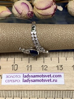 *Кольцо р.18 Синий Фианит арт. CZ-R02128-X-W-SAP-X-W-689 вес  2,7 г - фото 271446