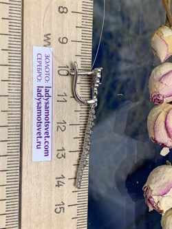 *Серьги Синий Фианит арт. CZ-E02128-X-W-SAP-X-W-204 вес 4,67 г - фото 271453