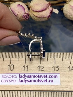 *Серьги Синий Фианит арт. CZ-E02128-X-W-SAP-X-W-204 вес 4,67 г - фото 271455