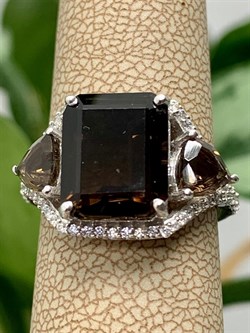 *Кольцо р.16 Дымчатый Кварц арт. CZ-R11076-X-W-BR-X-W вес 4 г - фото 271482 *Кольцо р.16 Дымчатый Кварц арт. CZ-R11076-X-W-BR-X-W вес 4 г - фото 271482