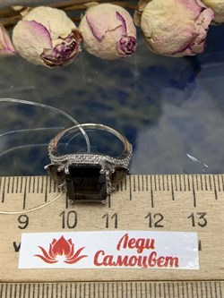 *Кольцо р.16 Дымчатый Кварц арт. CZ-R11076-X-W-BR-X-W вес 4 г - фото 271486 *Кольцо р.16 Дымчатый Кварц арт. CZ-R11076-X-W-BR-X-W вес 4 г - фото 271486