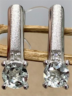 *Серьги Празиолит арт. 02-2764/0БРП-00-959 вес 3,40 г - фото 271610