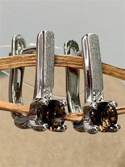 *Серьги Дымчатый Кварц арт. 02-2764/БРРТ-00-738 вес 3,39 г - фото 271713 *Серьги Дымчатый Кварц арт. 02-2764/БРРТ-00-738 вес 3,39 г - фото 271713