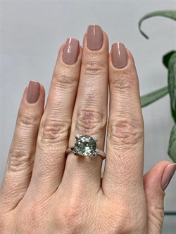 *Кольцо р.17,5 Празиолит арт. 01-1840/000П-00-159 вес 3,21 г - фото 271862