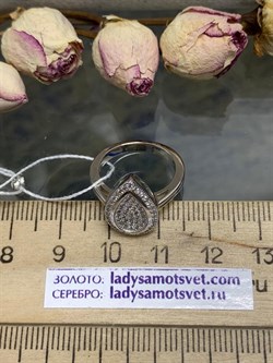 *Кольцо р.15,5 Белый Фианит Микро Вставки арт. MP-R65017-X-W-W-X-X-794 вес 4,07 г - фото 272119