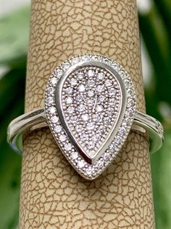 *Кольцо р.15,5 Белый Фианит Микро Вставки арт. MP-R65017-X-W-W-X-X-794 вес 4,07 г - фото 272122