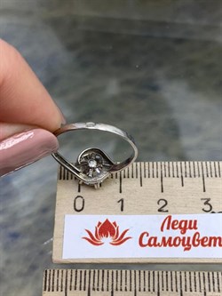 *Кольцо р.18 Белый Фианит арт. OF-R00009-X-W-W-X-X-476 вес 1,6 г - фото 272136