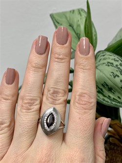 *Кольцо р.17,5 Дымчатый Кварц арт. CZ-R00009-X-W-BR-X-W-086 вес 2,9 г - фото 272151