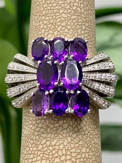 *Кольцо р.18 Аметист арт. OF-R11043-X-W-AM-X-W вес 7,8 г - фото 272170
