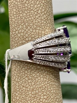 *Кольцо р.18 Аметист арт. OF-R11043-X-W-AM-X-W вес 7,8 г - фото 272171