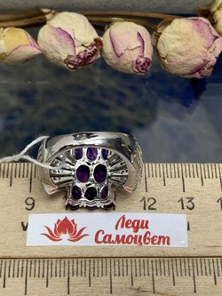 *Кольцо р.18 Аметист арт. OF-R11043-X-W-AM-X-W вес 7,8 г - фото 272176
