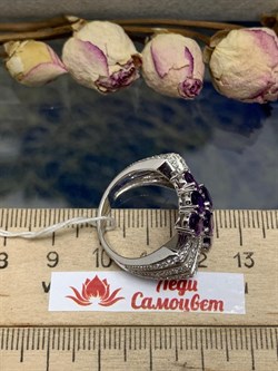 *Кольцо р.18 Аметист арт. OF-R11043-X-W-AM-X-W вес 7,8 г - фото 272178