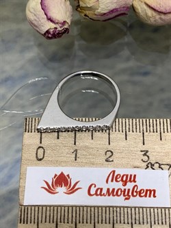 *Кольцо р.17 Белый Фианит Микро Вставки арт. MP-R11467-X-W-X-X-W-798  вес 2,9 г - фото 272186