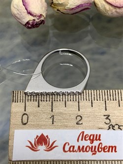 *Кольцо р.17 Белый Фианит Микро Вставки арт. MP-R11467-X-W-X-X-W-798  вес 2,9 г - фото 272188