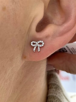 *Пусеты Белый Фианит арт. SW-E03349-X-W-X-X-W-054 вес 0,95 г - фото 272200